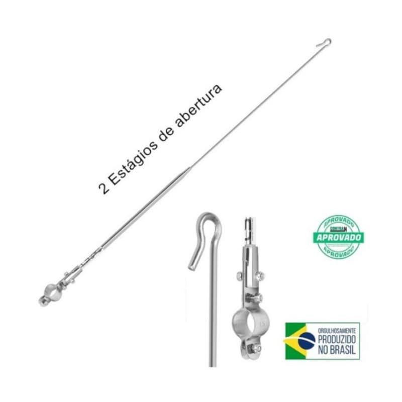 Antena corta pipa 2 estágios retrátil preto cromado vermelho