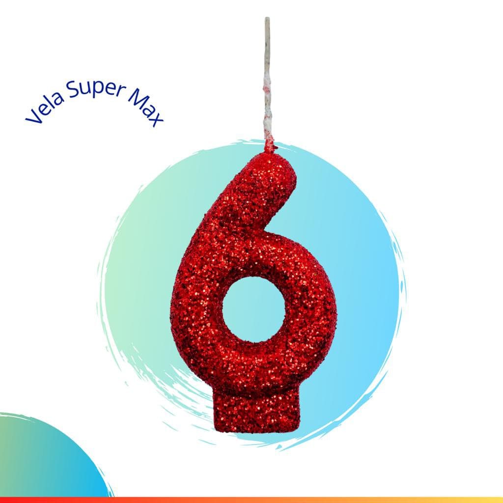 Atacado - Velas Super Max De Aniversário - Números + Glitter -  110 Unidades