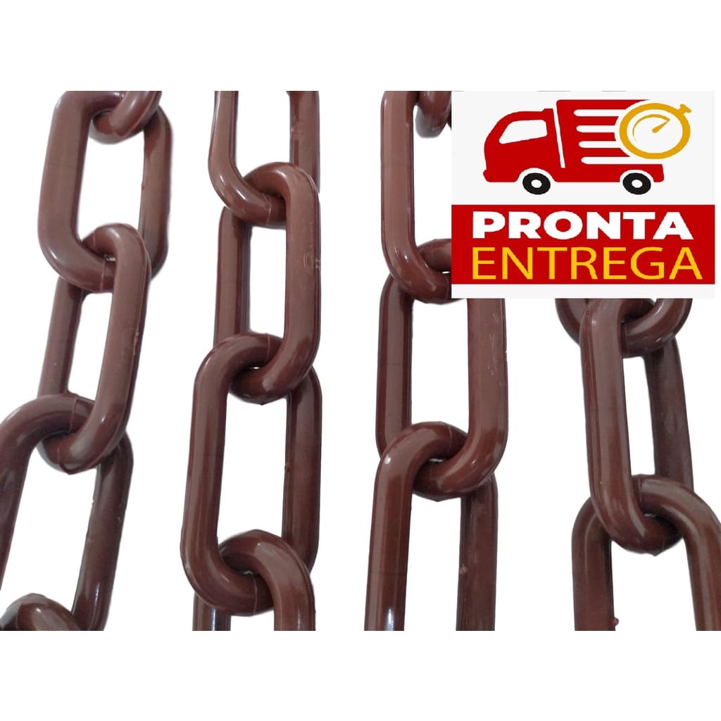 6 M Corrente Plástica Elo G Marrom Sinalização Condutor Agua Calhas C/ NF