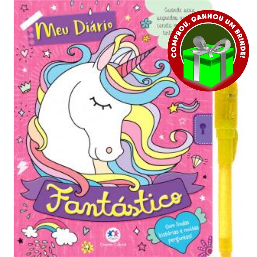 Livro Meu Diário Fantástico - Com Caneta Especial | Ciranda Cultural | Crianças Filhos Infantil