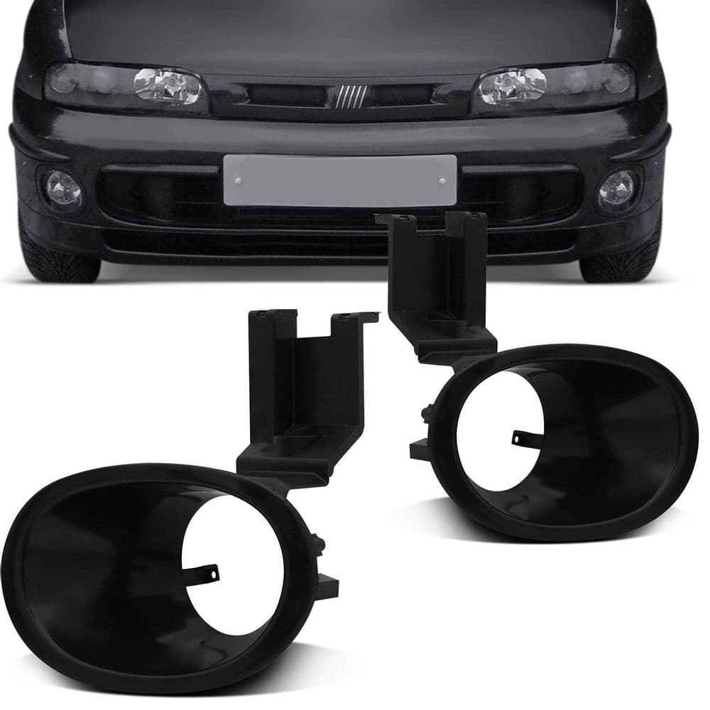Moldura Aro do Farol Milha Fiat Brava 99 a 03 Marea e Weekend 98 a 07 Neblina Auxiliar Cor Preta