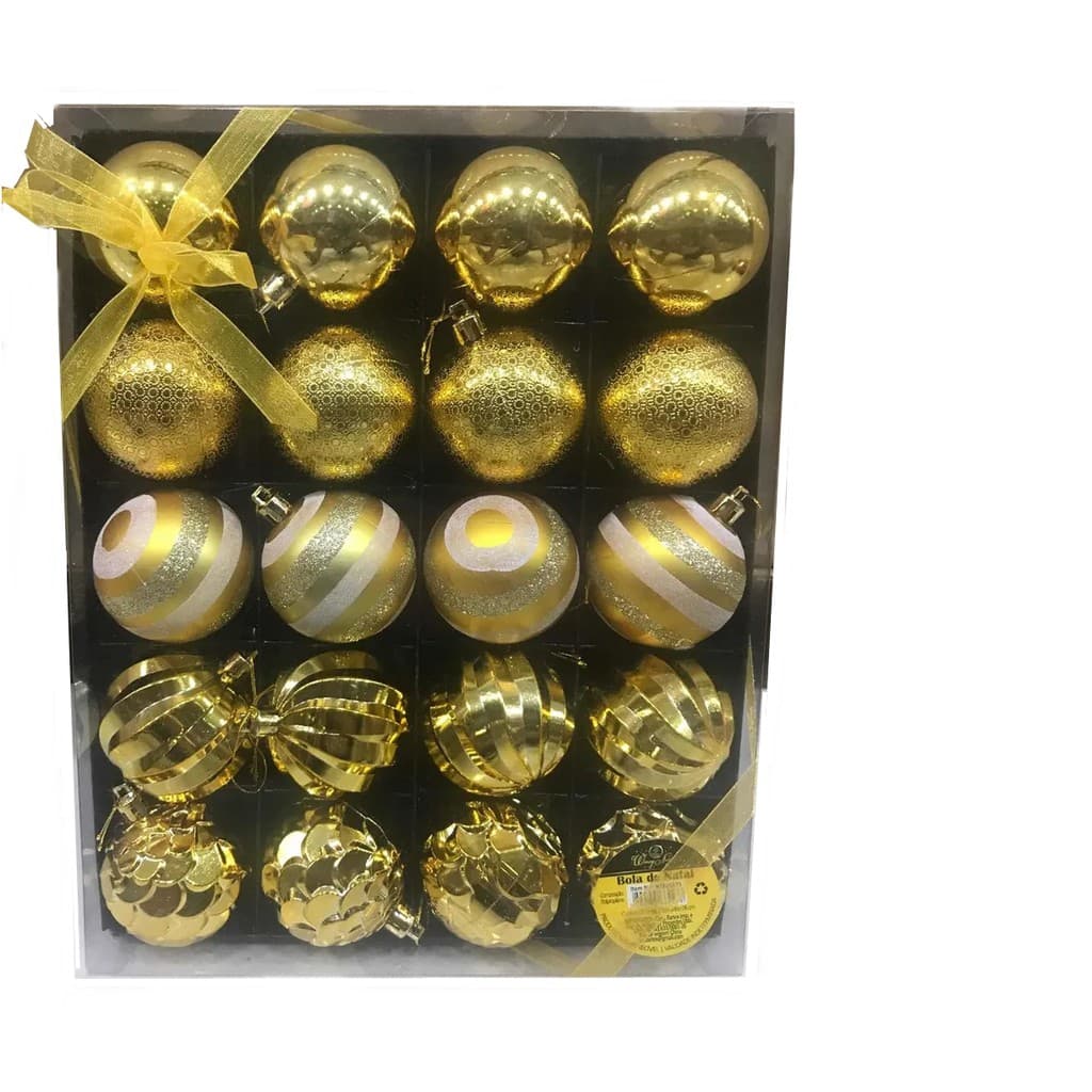 Kit 20 Peças Enfeite De Natal Bola De Natal 6cm