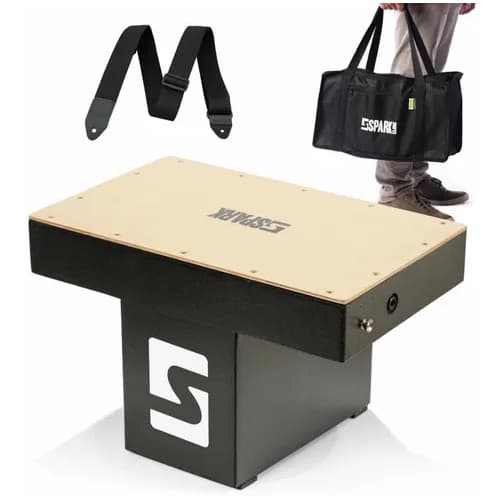 Cajon de Colo Elétrico Cajon Eletroacústico PRO + Bag Cajons + Correia Cajón Spark Instrumentos Musicais Percussão