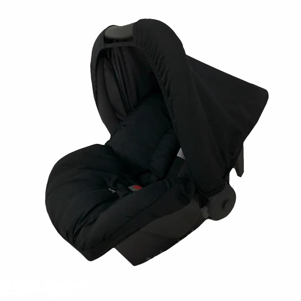 Capa Para Bebê Conforto + Capota/ Protetor De Sol + Protetor de Cinto Preto Liso