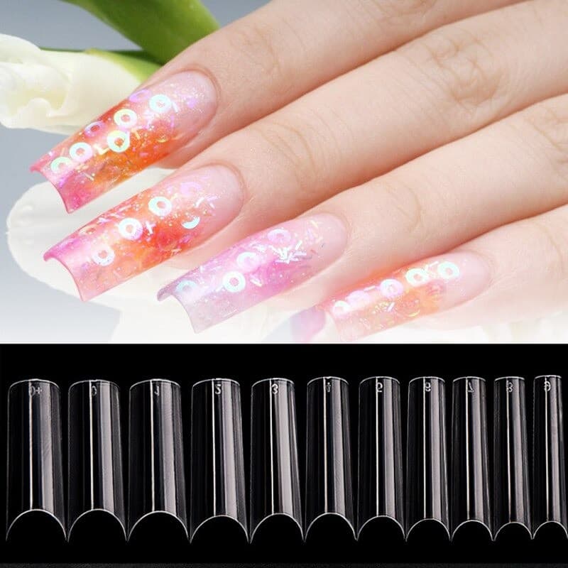 Caixa 100 Unhas Tips Alongamento Porcelana Acrigel Uv Led