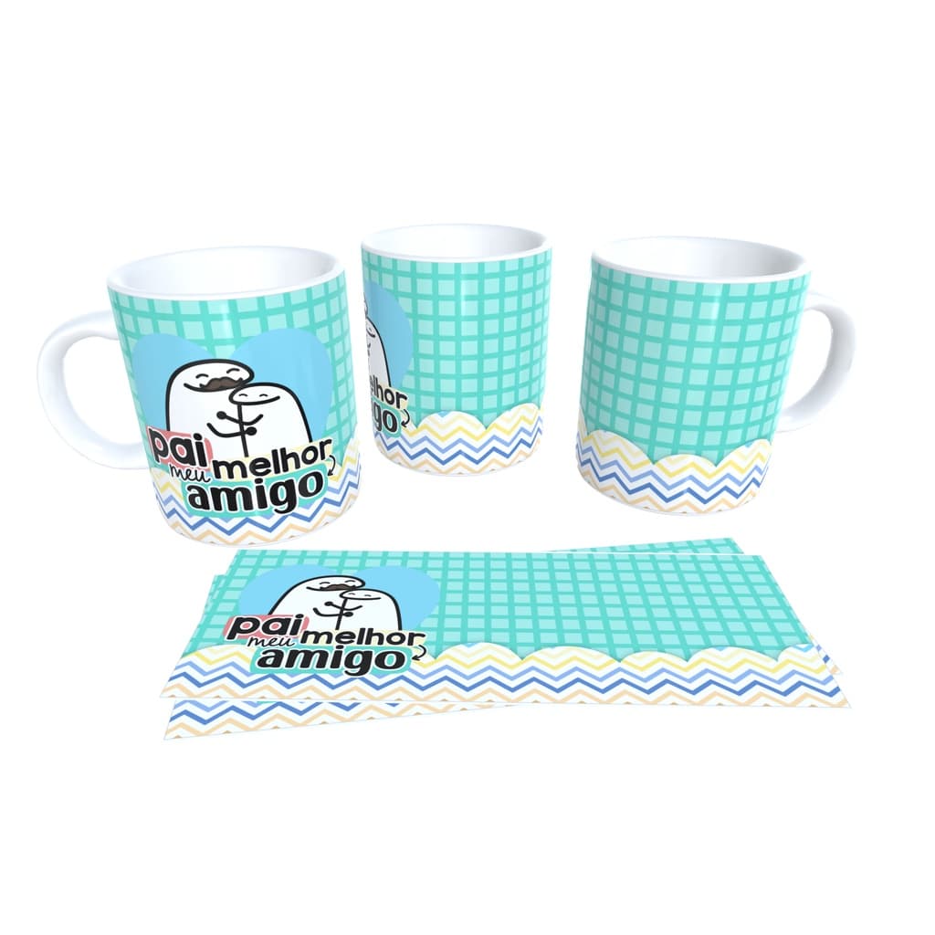 Caneca Dia dos Pais Florky + Caixa Personalizada com a mesma Arte