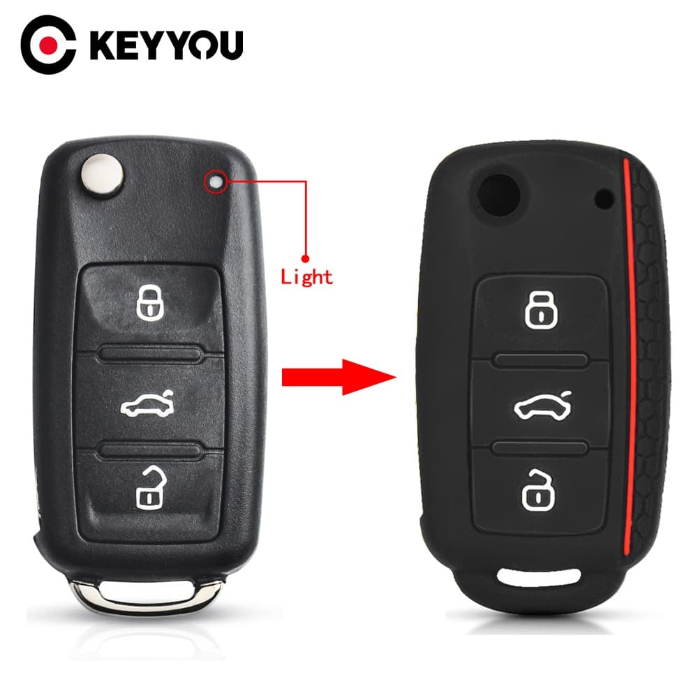 silicone remoto chave caso capa para volkswagen para vw bora polo tiguan jetta passat b5 b6 b7 golf beetle para skoda