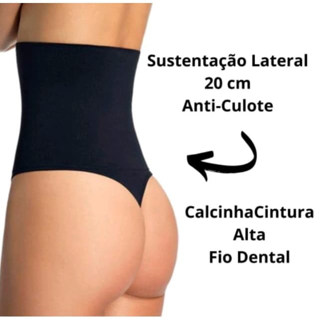 Kit 3 Calcinhas Cinta Alta Modeladora Fio Duplo Compressão Forte G/GG Cores Sortidas
