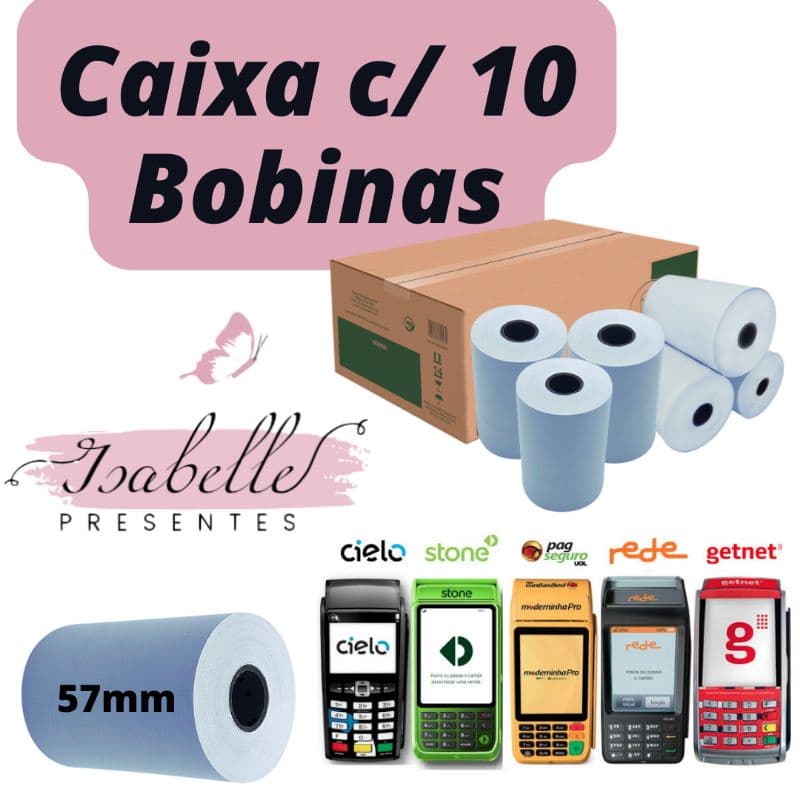 Bobina térmica 58mm para máquina de cartão