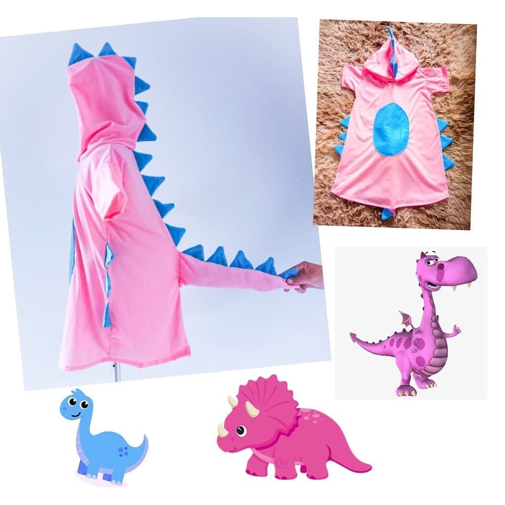 Fantasia Dinossauro Menina (vestido Dino Rosa)