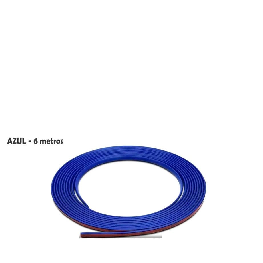 Rolo Friso Azul Filete Universal Flexivel 6mm X 6 Metros