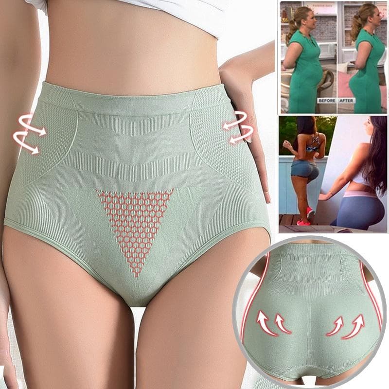 Japonês 3D Favo De Mel Quente Útero Calcinha Cintura Alta De Algodão Hip Levantamento Briefs Shapewear Roupa Interior