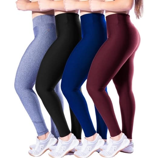 Kit 4 Calça Leg Legging Suplex Levanta Bumbum Tecido Grosso Premium Promoção 6x/Sem Juros Preço de Atacado