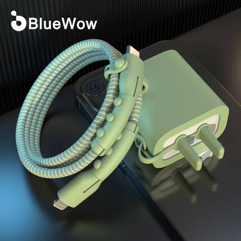 【 TOP1 】 BlueWow Hot Sale Charger Cover Protector De Cabo De Silicone Acessório iP-18/20w USB Plug Protetor Para Telefone Cable Line Protection Case .