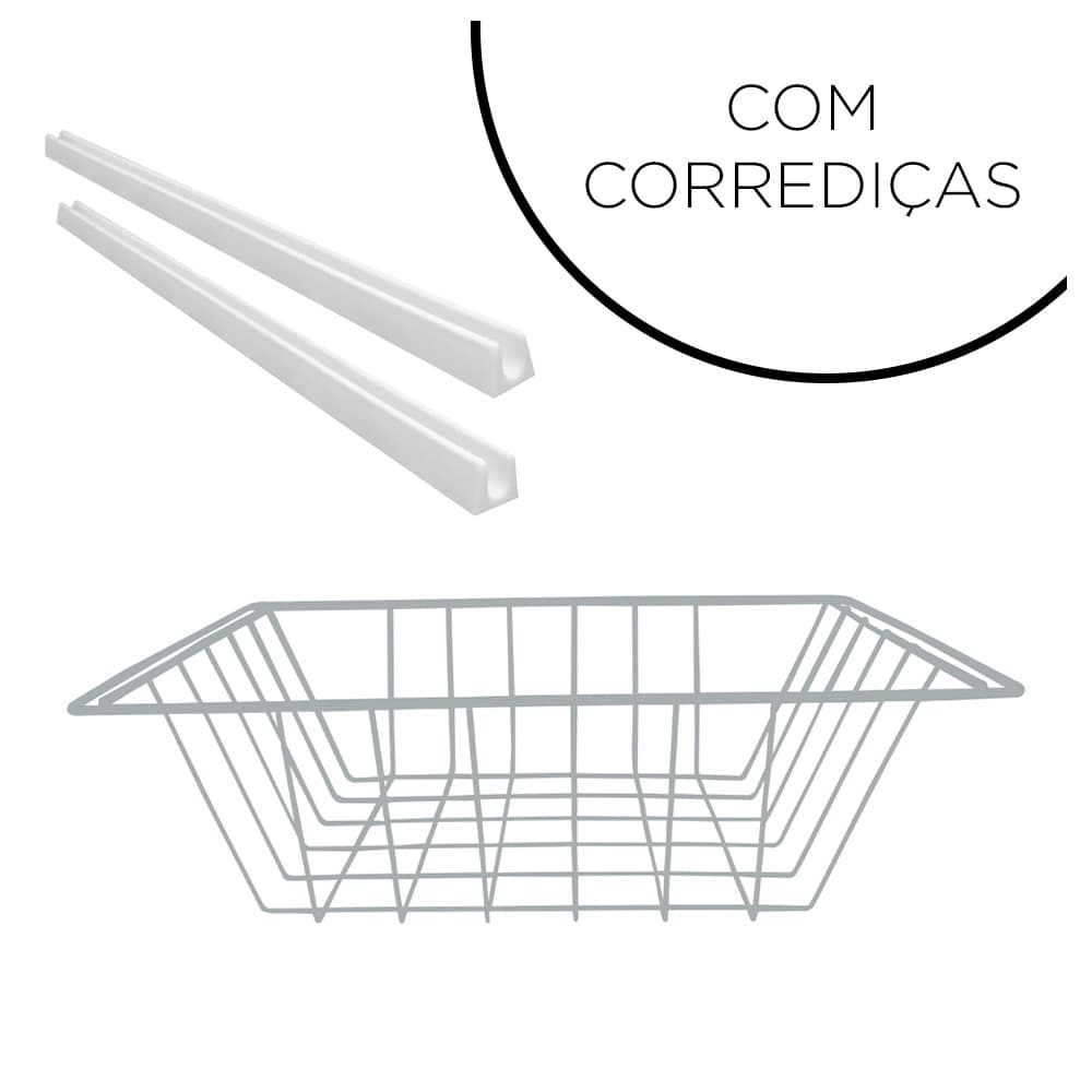 Cesto para Fruteira de Cozinha de Chão com Corrediças Fruteira Organizadora Aramado