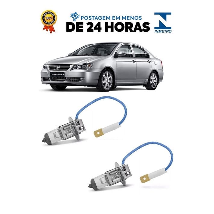 Par Lampada Farol de Milha Lifan 620 2009 2010 2011 2012 2013 H3
