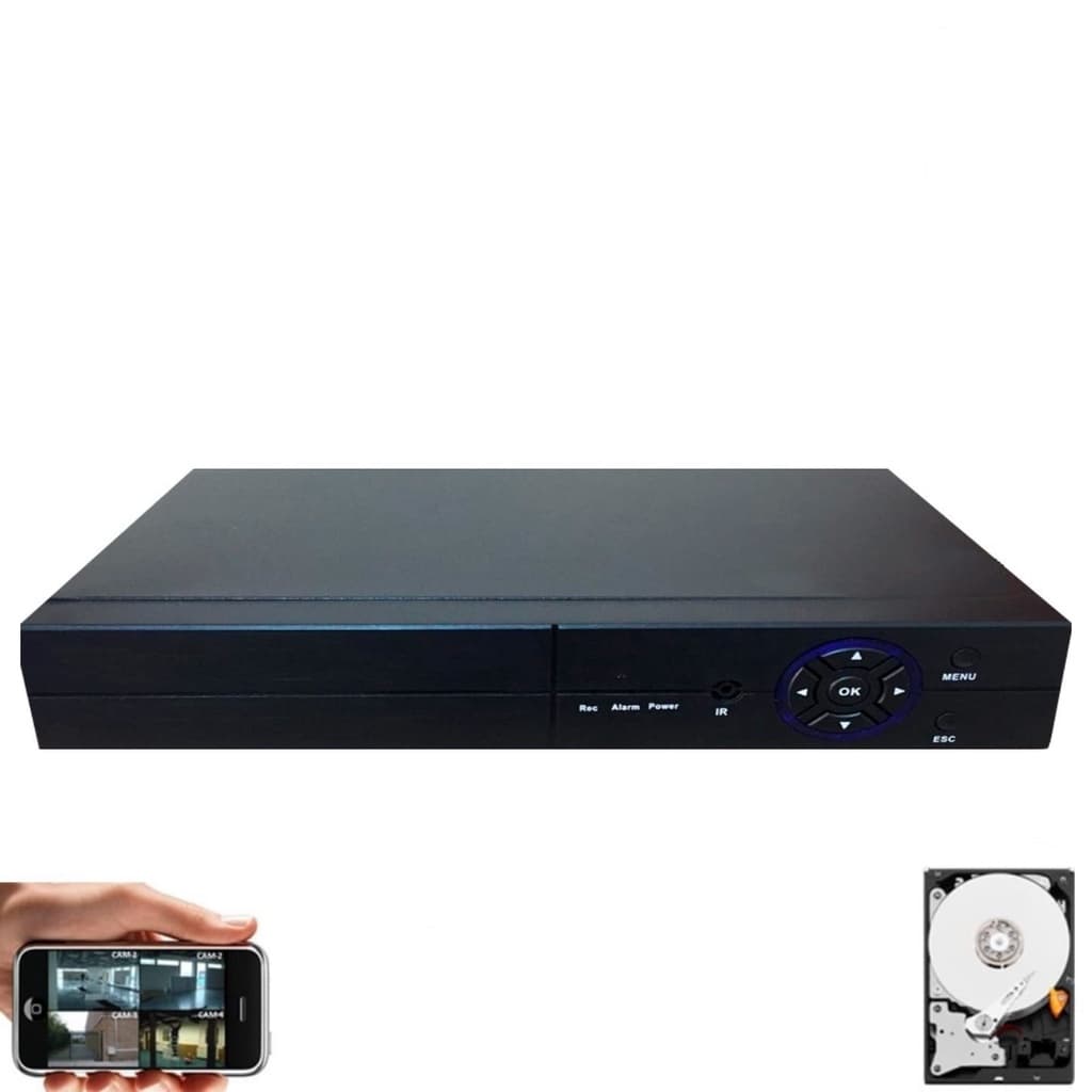 Dvr 4 Canais Ahd 720p Acesso Remoto via App Xmeye + Hd 500gb
