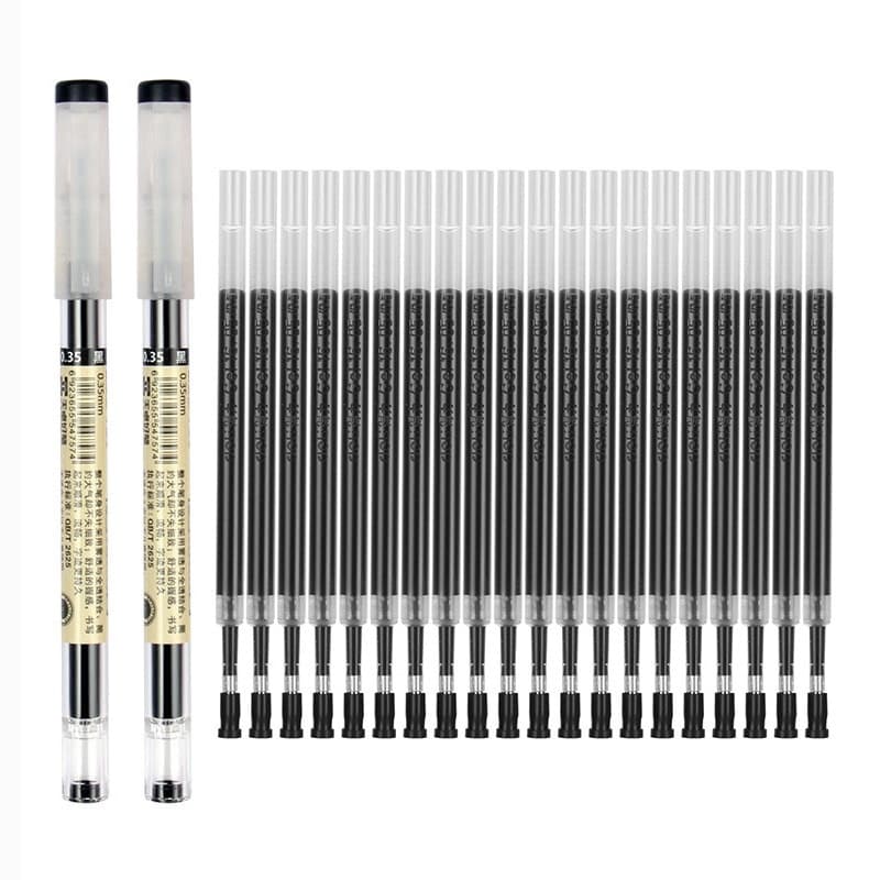 11 Pçs/Lote 0.35mm Ultra Fina Finance Caneta Gel Preto/Azul/Vermelho Tinta Recargas Hastes Gelpen Para A Escola Escritório Exam Suprimentos Papelaria