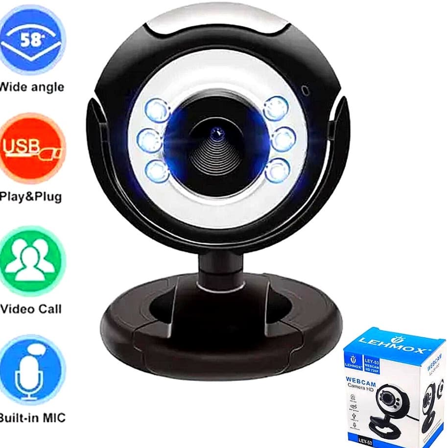 WebCam HD Visão Noturna Com Mouse MO300 Full Black