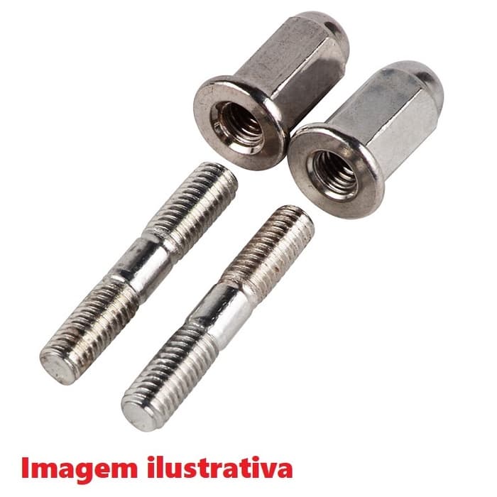 Par de prisioneiros com porcas escapamento Honda CG ML Today e Titan 125 anos 1983 a 1999