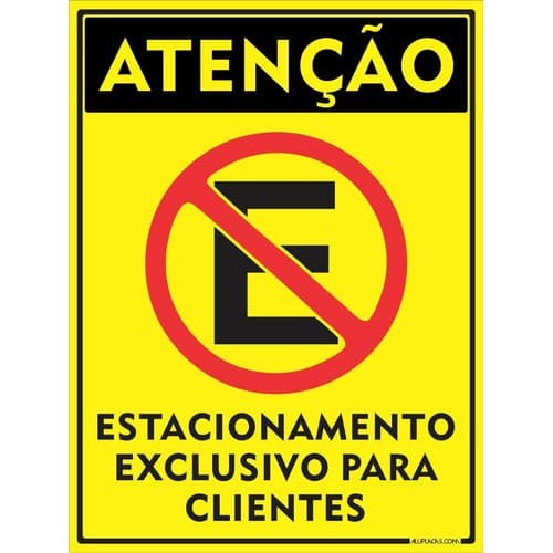 10 Placas Estacionamento Exclusivo Clientes 15x20cm Alumínio