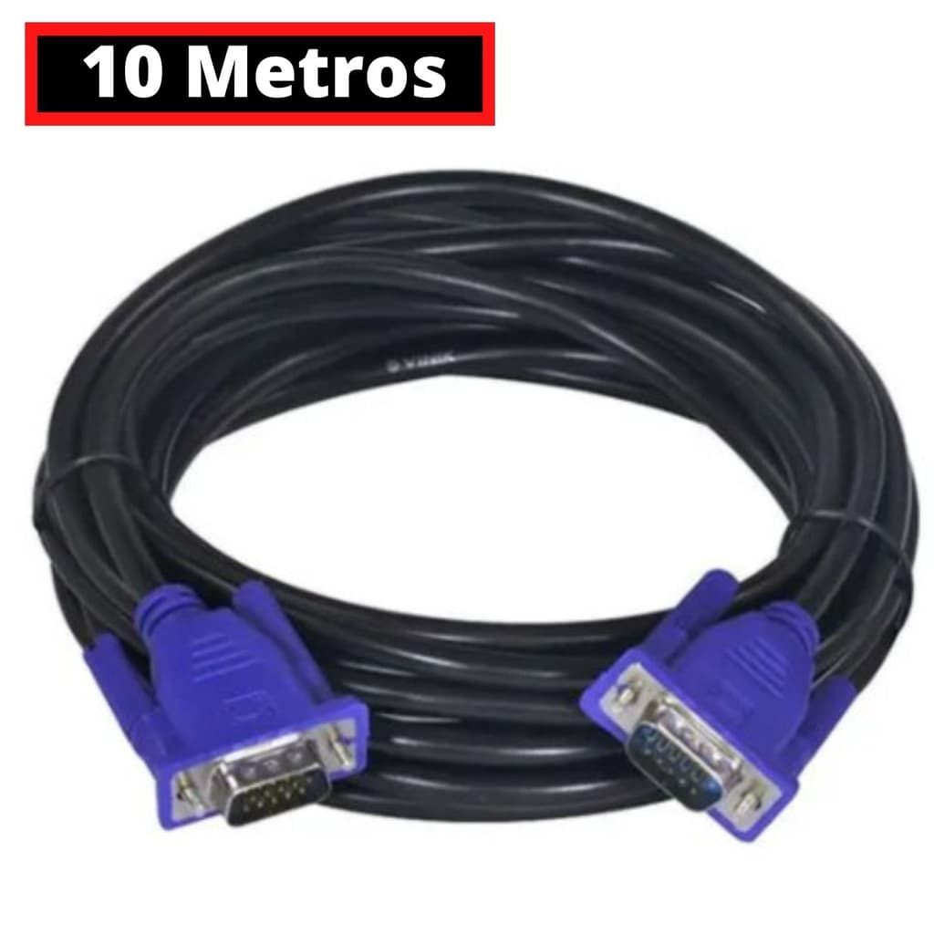 Cabo VGA Vídeo Blindado 10 Metros-Envio Rápido