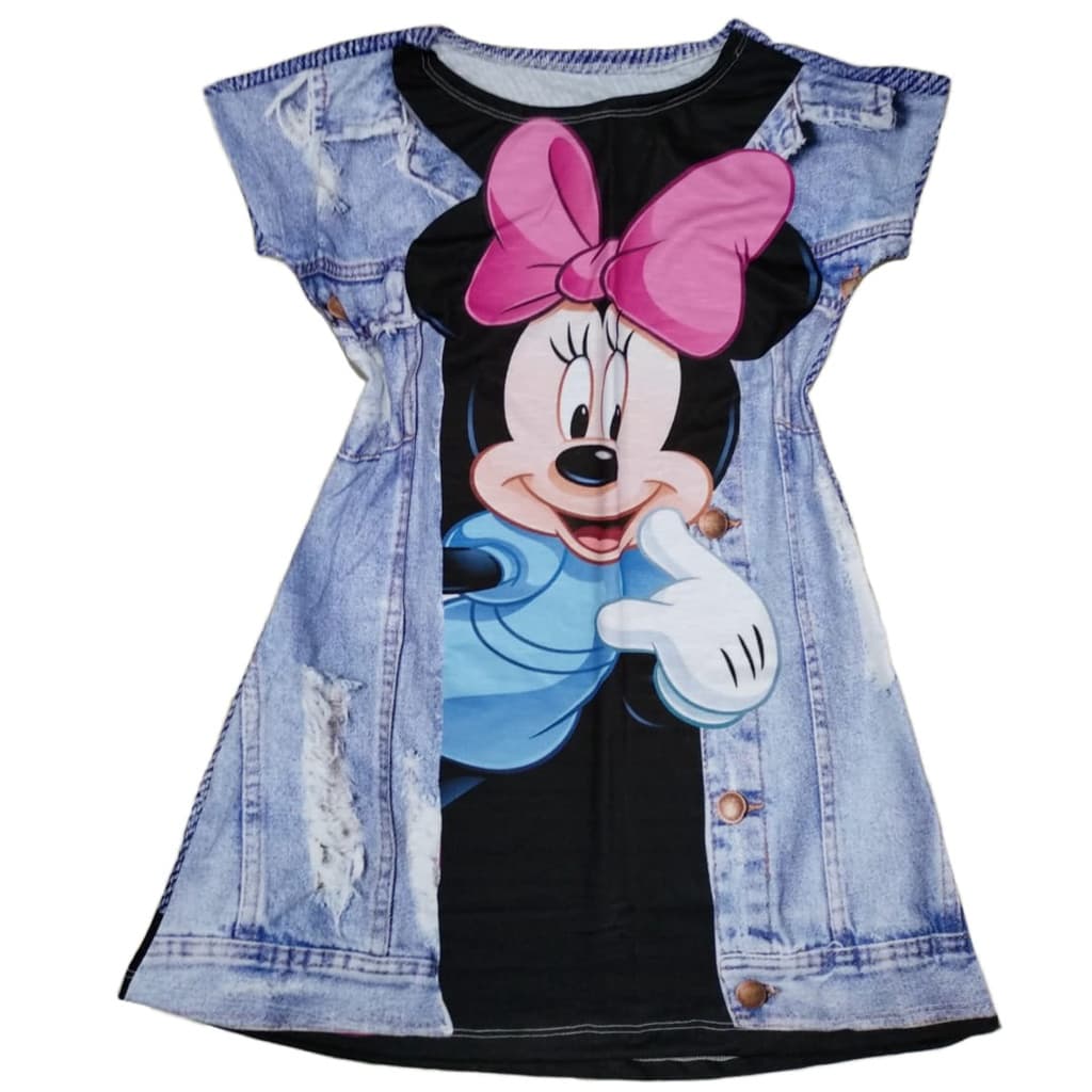 Vestido Temático Infantil Minnie Envio Imediato Fantasia Tiara Menina Carnaval Festa Aniversário