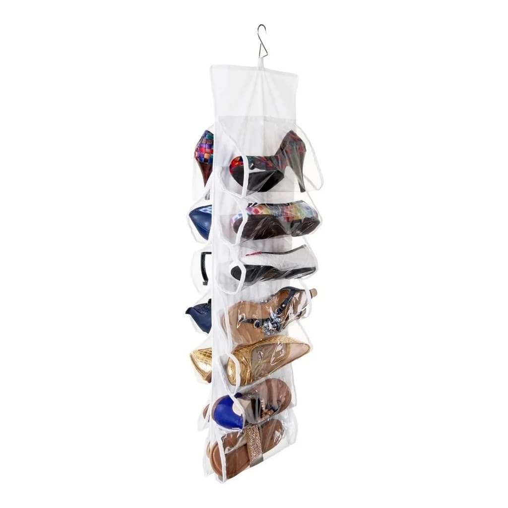 Sapateira Vertical Branco Transparente 7 Pares - Secalux