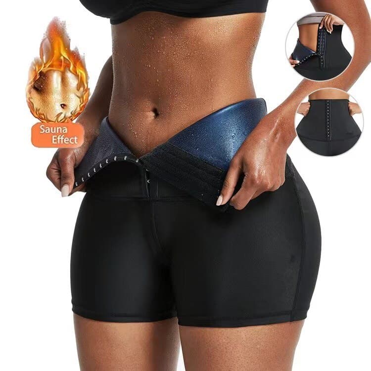 Bermuda Modeladora Feminina Cinta Plus Size Preto Efeito Sauna Power Modela Bum Bum com Catraca 12 Barbatana ENVIO RAPID
