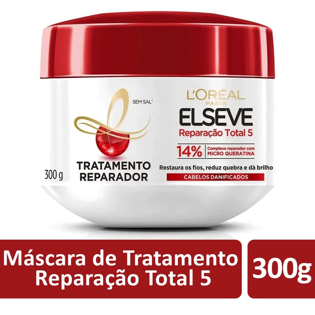 Máscara De Tratamento Reparação Total 5 Elseve L'oréal Paris