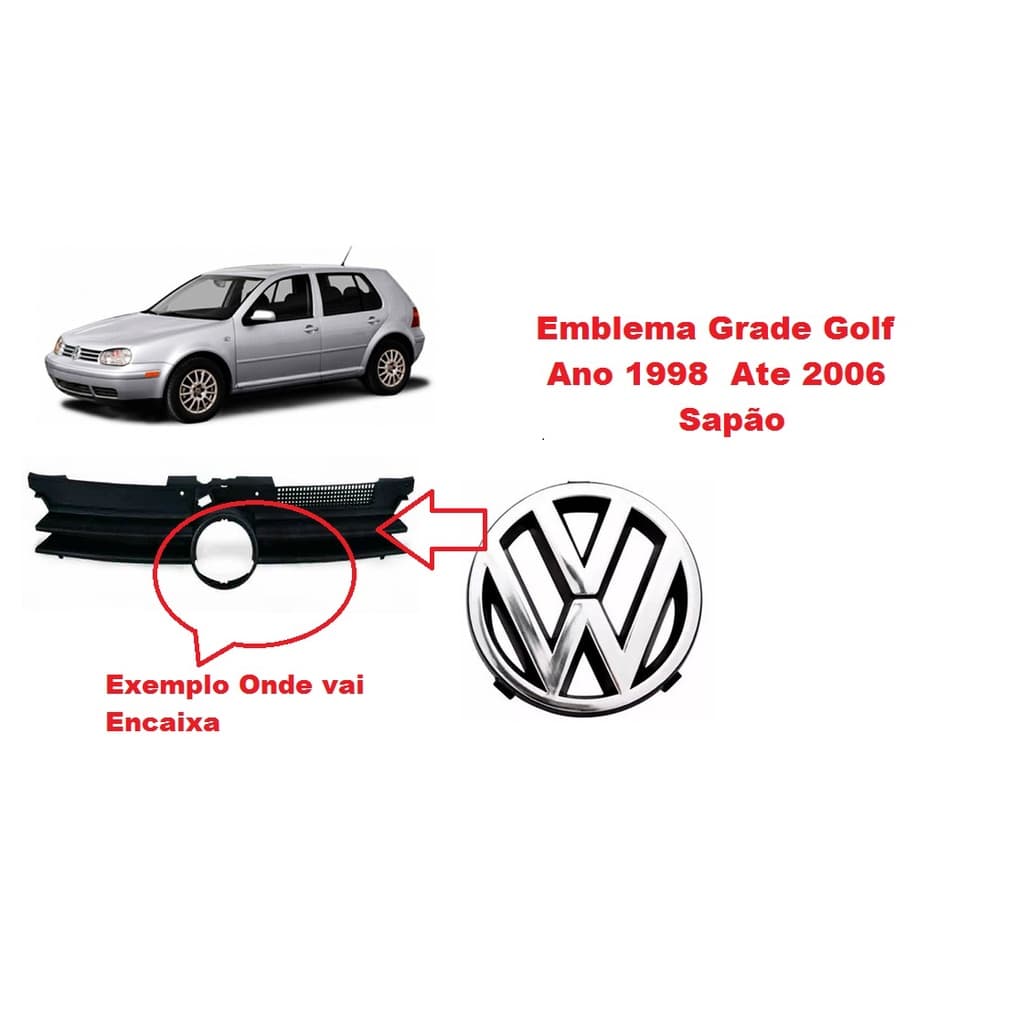 Emblema Grade Cromado Golf Sapão Mk4 1999 2000 2001 2002 2003 2004 2005 2006 G141
