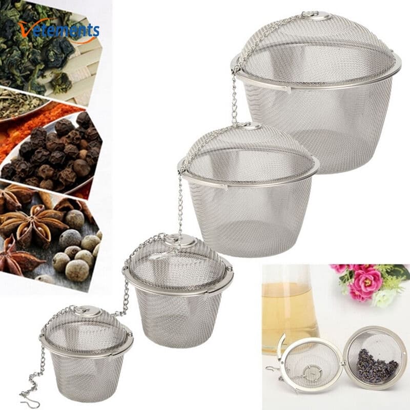(Ves) Filtro De Malha Para Infusor De Temperos Com Bola De Chá Prática De Aço Inoxidável
