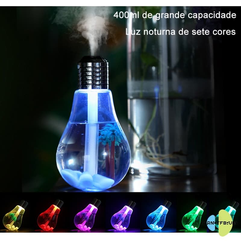 Mini umidificador ambiente de ar Lampada portátil cabo USB LED