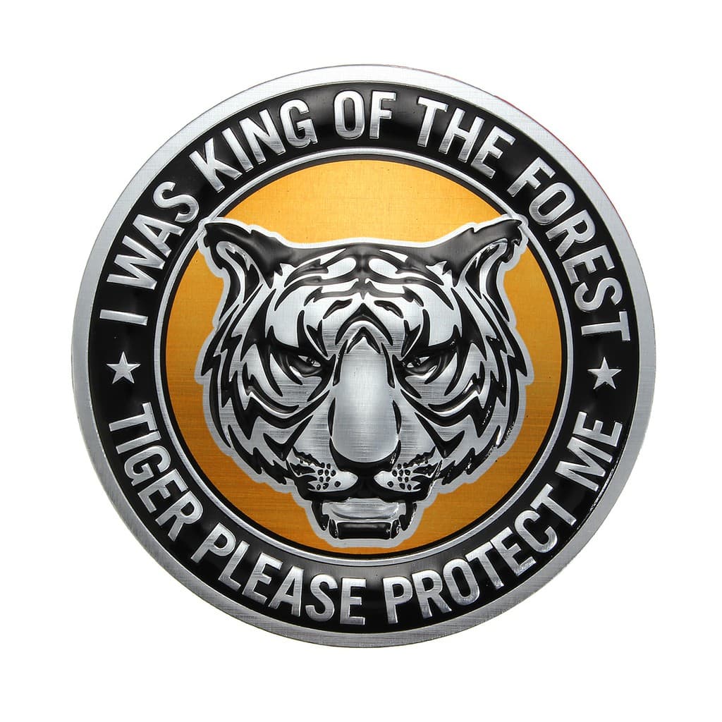 Adesivo Emblema tigre rei da floresta Em Alumínio Harley Honda