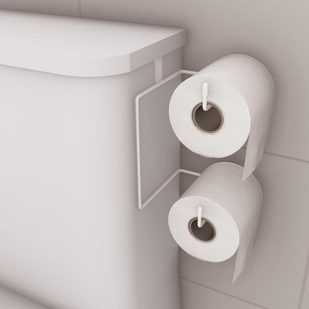 Suporte de Papel Higiênico Banheiro Acoplado 2 Rolos Aço