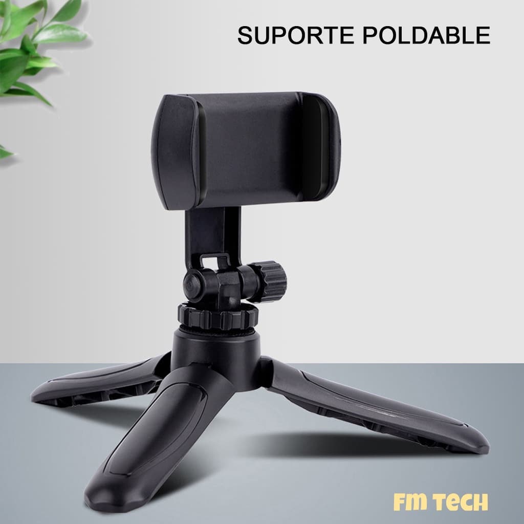 Tripé de suporte de telefone móvel de mesa 360 ° portátil e dobrável