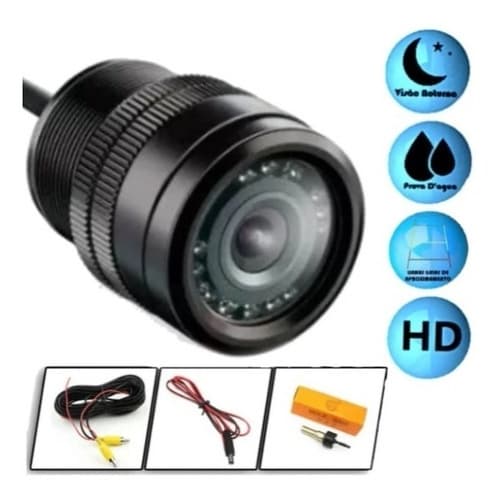 Câmera Ré Automotiva 9 Leds Hd Infravermelho Visão Noturna