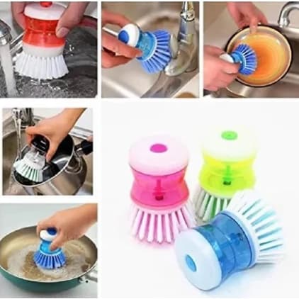 Escova De Limpeza P/ Louça C/ Recipiente P/ Detergente Para Cozinha e Em Banheiro