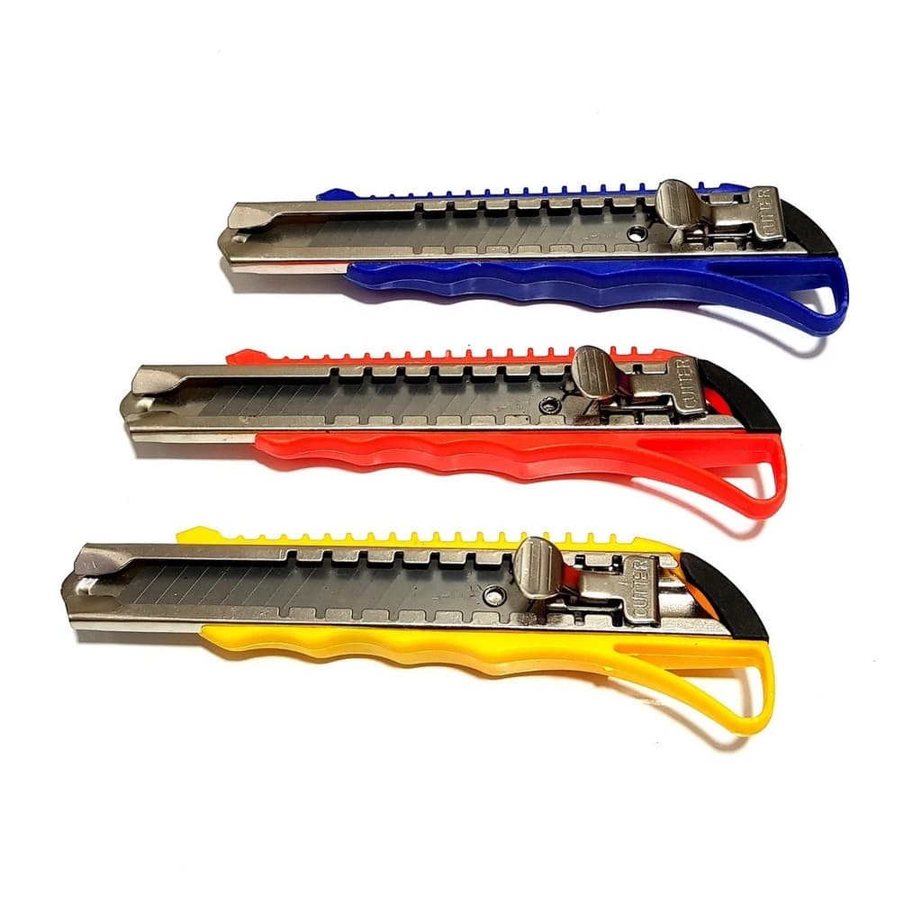 Super Estilete Profissional Largo 18mm tipo OLFA com Alma em Metal + 5 Lâminas