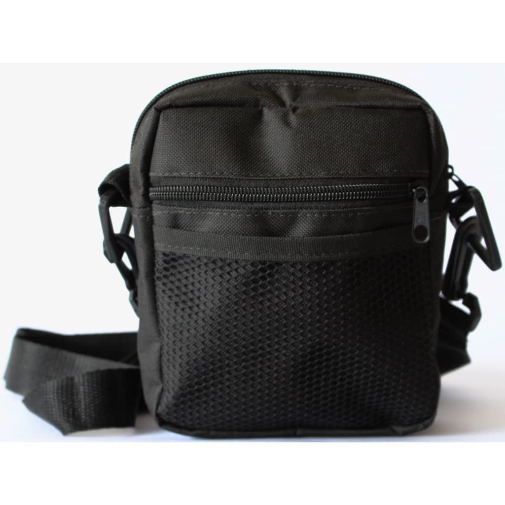 shouder bag bolsa lateral preta do corre com redinha moda motoboy