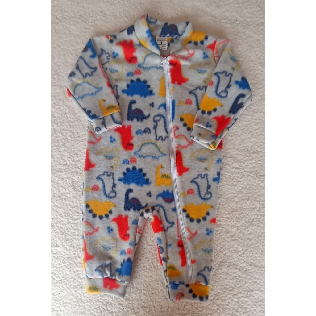Macacão de zíper Pijama de soft estampado tamanho GG e 1