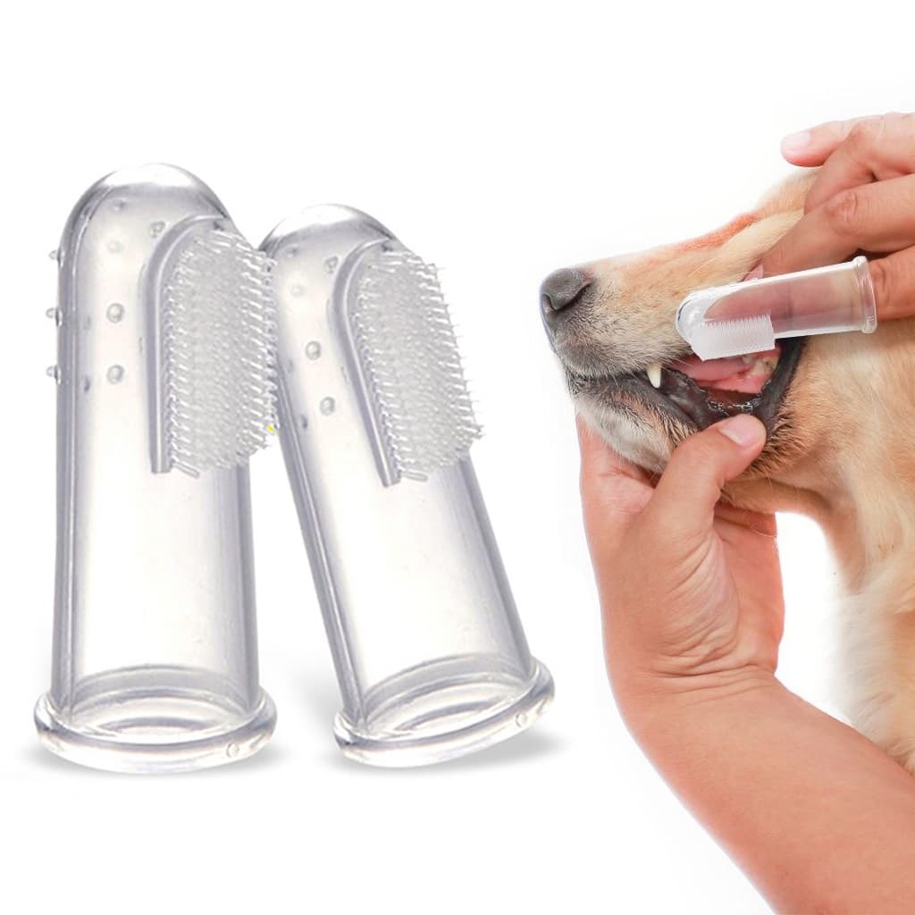 Escova de dentes pet caes remove tartaro cachorro gato mal hálito higiene