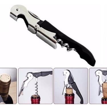 COM OFERTA Saca Rolhas Com 2 Estágios Abridor Garrafa E Lata Aço Inox CLINK e ORIGINAL LINE