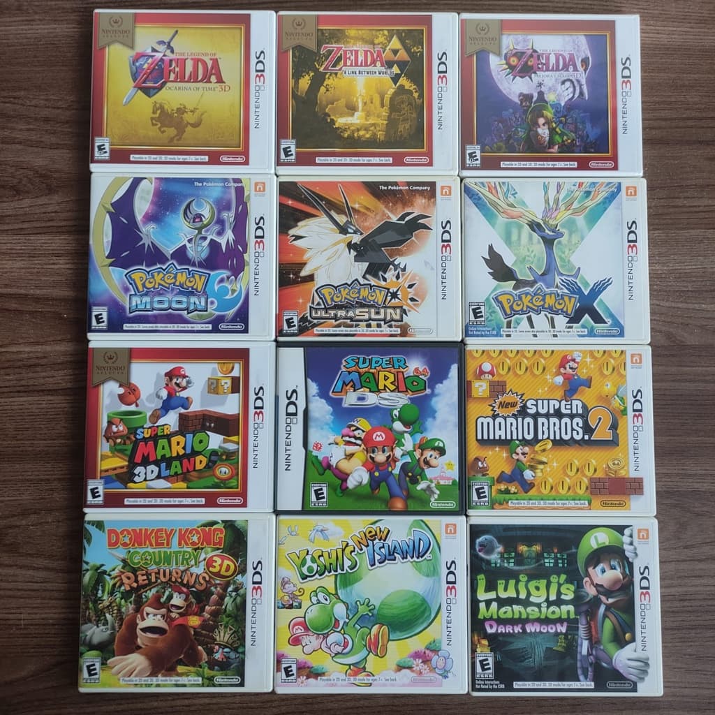Jogos de Nintendo DS/3DS, Mário, Zelda, Pokemon Platinum, Black/White, etc.