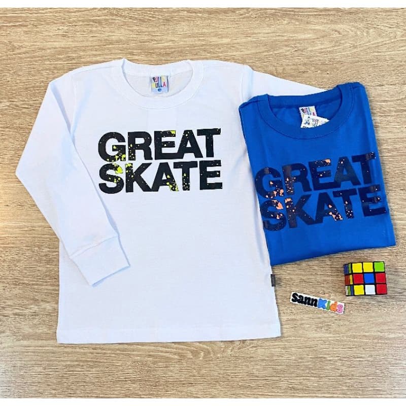 Camiseta Infantil Menino Masculino Manga Longa em Meia Malha Pulla Bulla