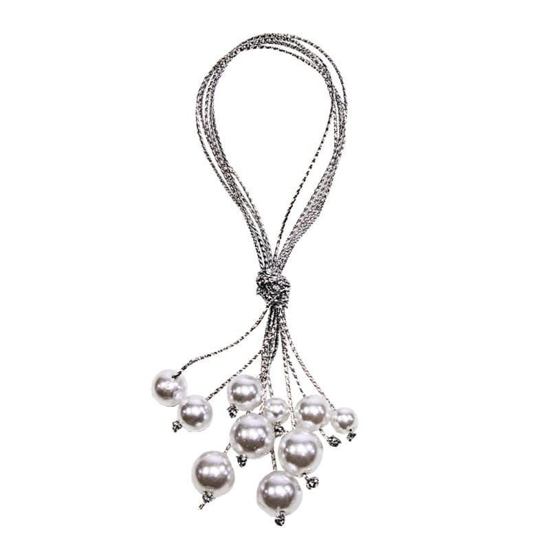 6 Enfeite Pingente Cacho de Pérolas com Fio Dourado Sofisticado para Aromatizadores e Decoração
