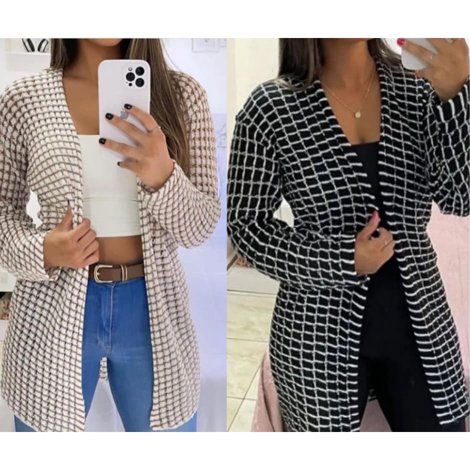 Casaquinho Feminino Cardigan Kit Com 2 unidades Casaco Kimono Tricot