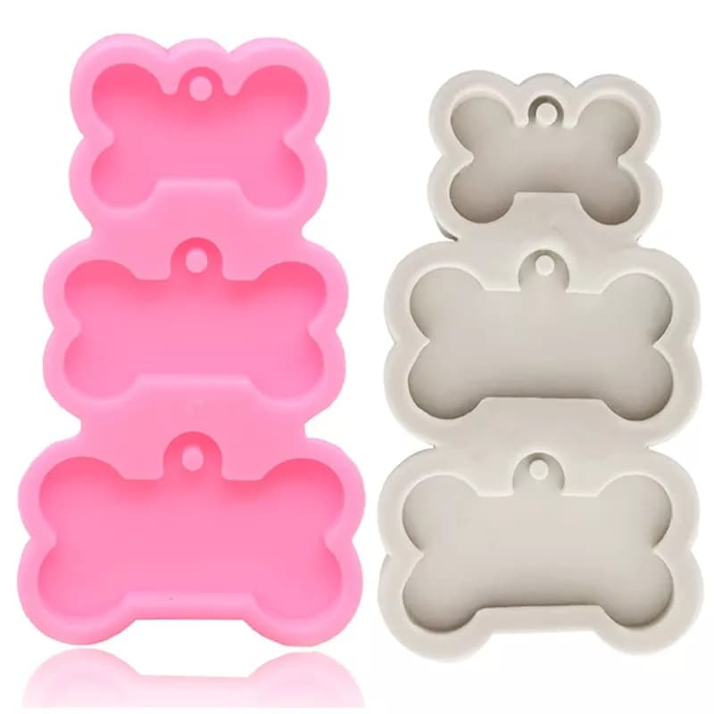 3 Eleven Dog Osso Forma Silicone Molde Do De Cão Chaveiro Pingente De Resina Para Cozinha Ou Artesanato Caseiro DIY