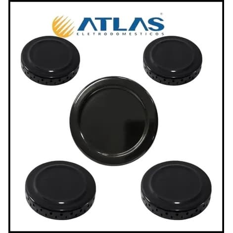 Kit Espalhador tampas para Fogão Atlas Monaco Glass 5 Bocas