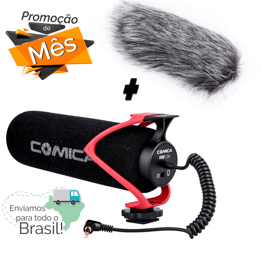 Microfone P/câmera Ou Smartphone - Comica V30 Lite + Deadcat